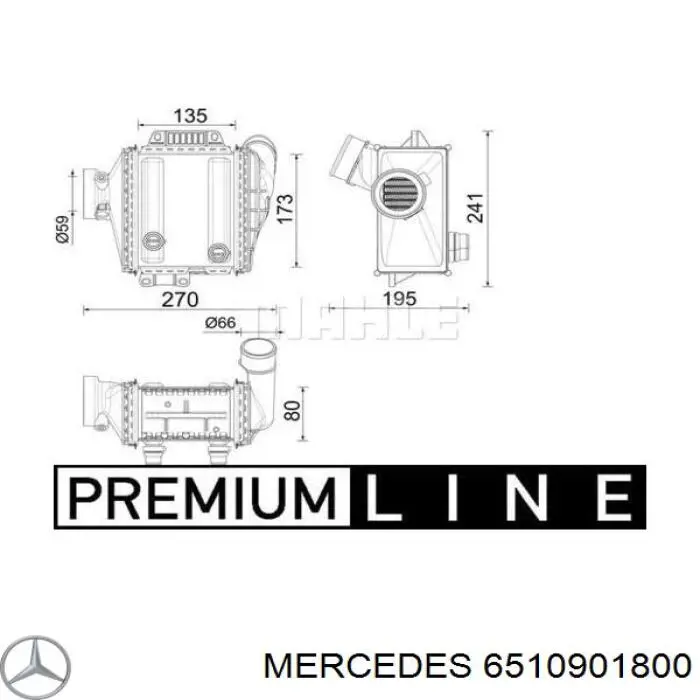 6510901800 Mercedes Radiador de intercooler