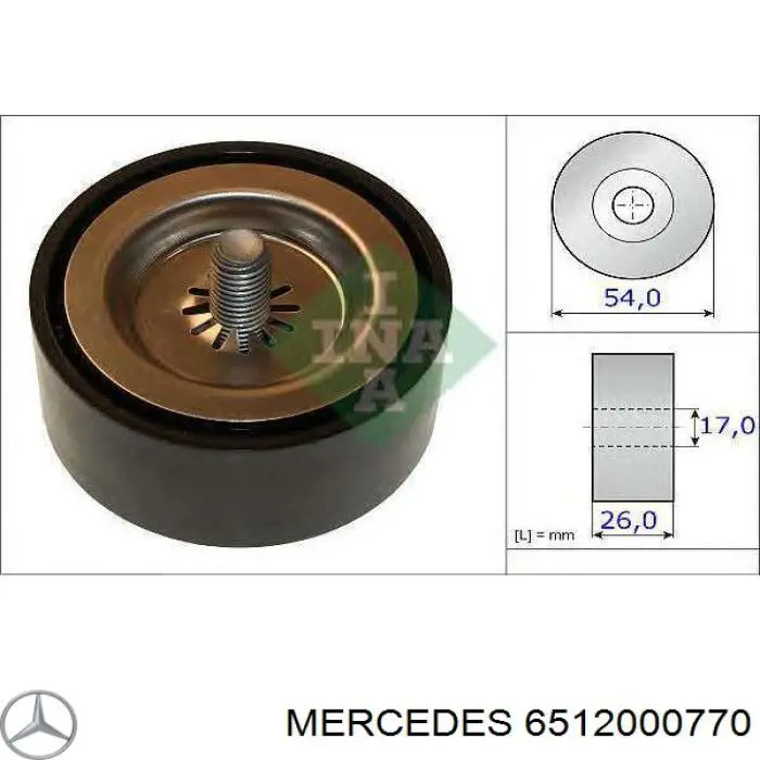 Compre 6512000770 Mercedes Rolo parasita da correia de transmissão