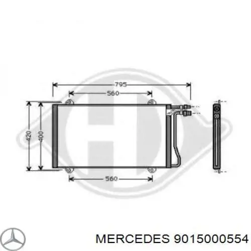 9015000554 Mercedes Radiador de aparelho de ar condicionado