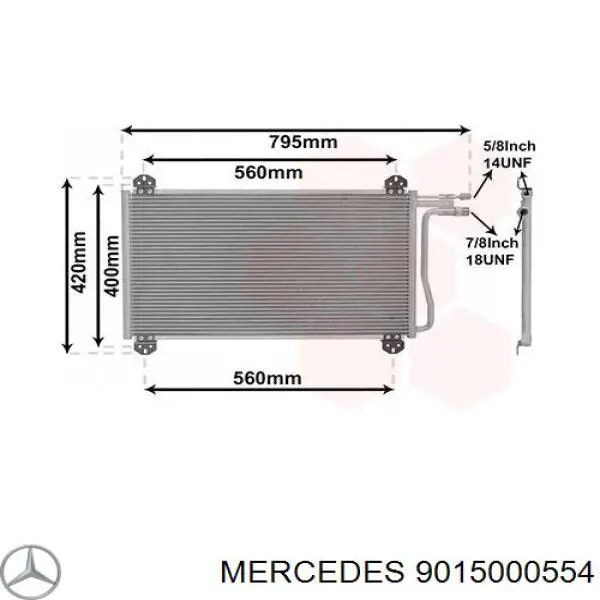 Radiador de aparelho de ar condicionado Mercedes 9015000554 preço, a partir de 90,82 USD