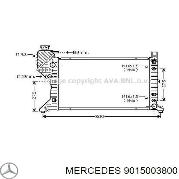 Radiador de esfriamento de motor 9015003800 Mercedes