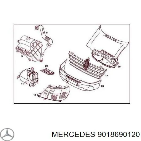 9018690120 Mercedes Tanque de fluido para lavador das luzes