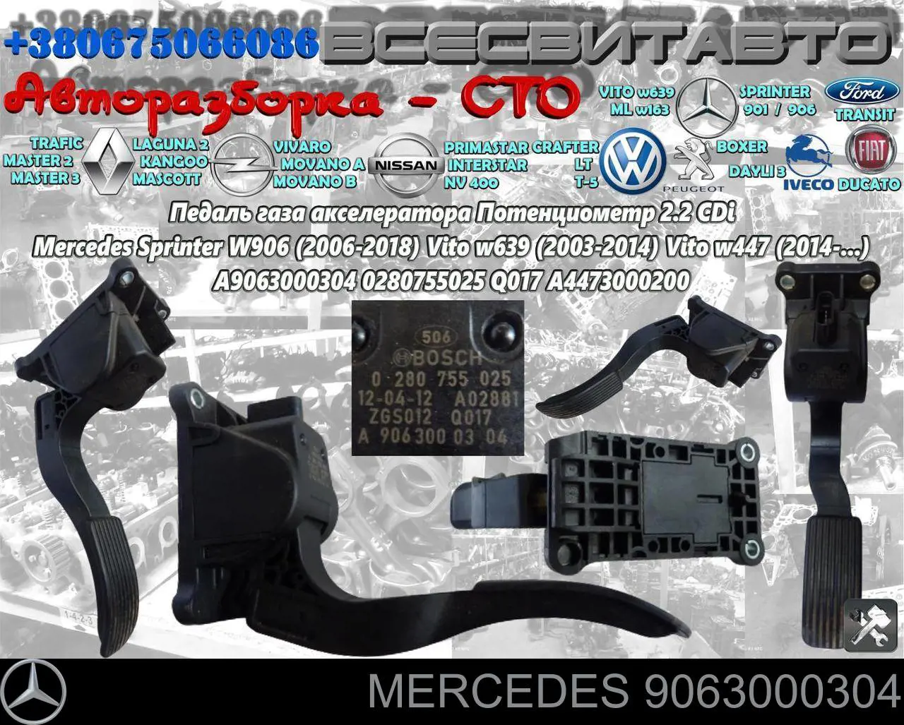 Pedal de gás (de acelerador) 0280755024 Bosch