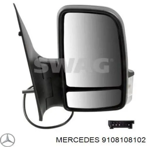 9108108102 Mercedes Espelho de retrovisão esquerdo
