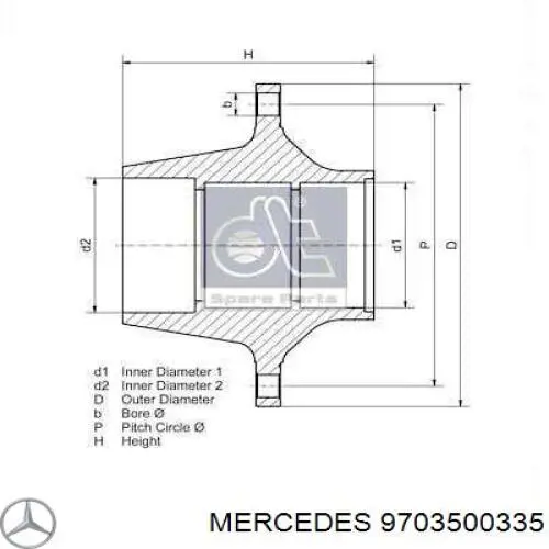 Cubo traseiro Mercedes A9703560301