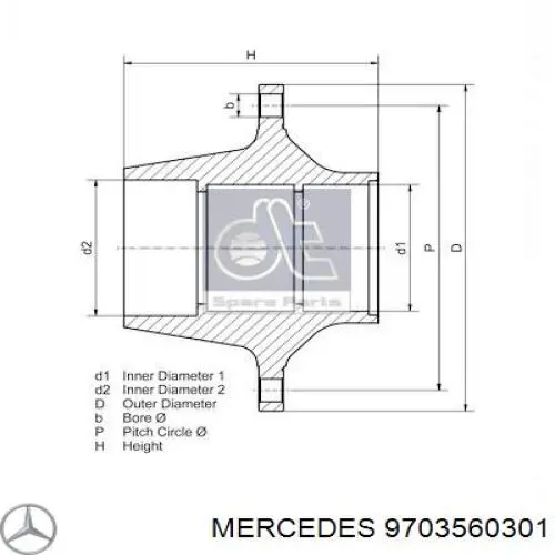 A9703560301 Mercedes Cubo traseiro