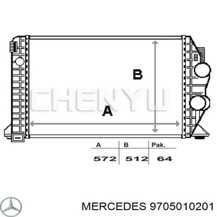 Radiador de intercooler 9705010201 Mercedes