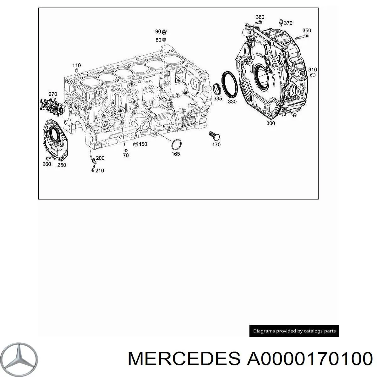 A0000170100 Mercedes Vedação dianteira de cambota de motor