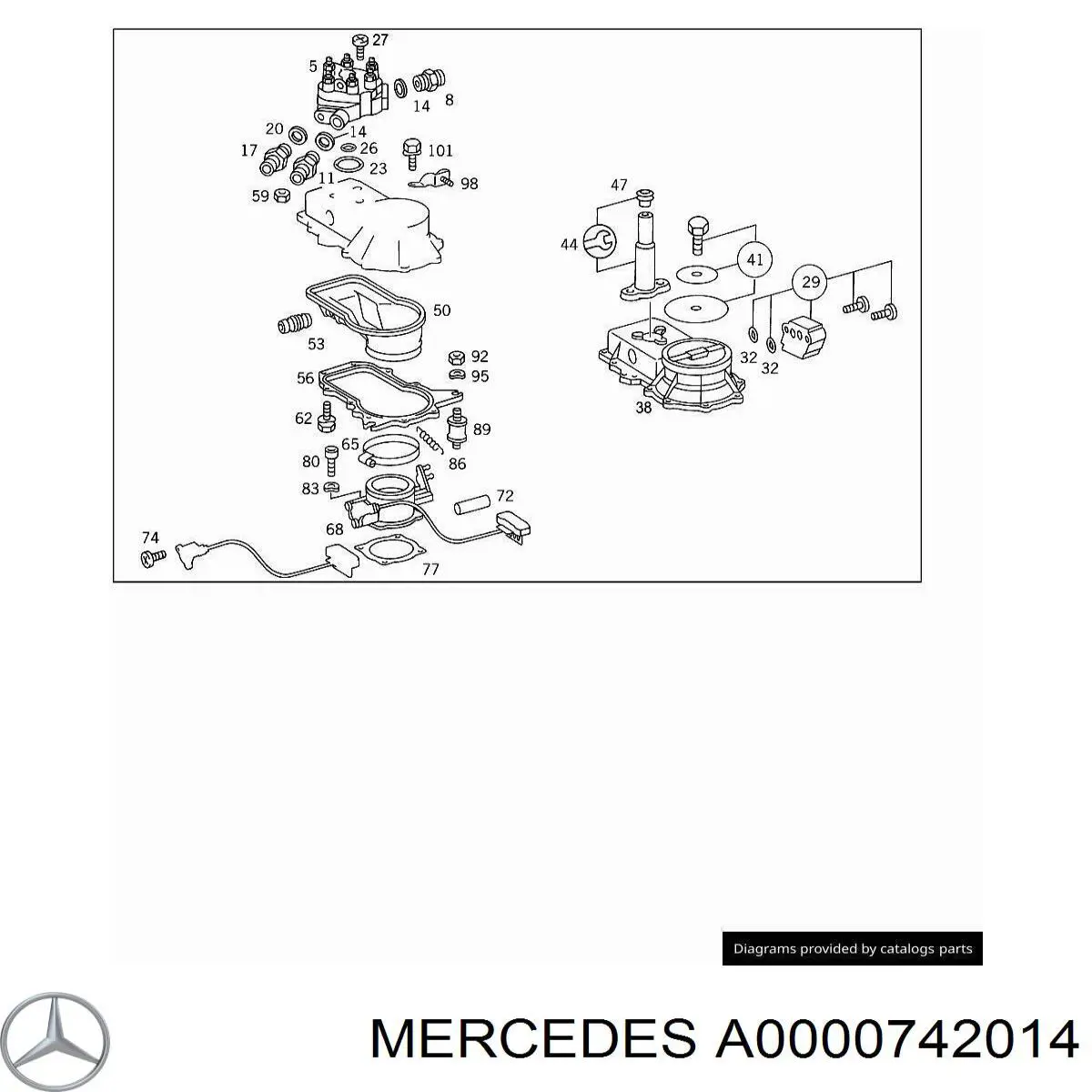 Sensor de fluxo (consumo) de ar, medidor de consumo M.A.F. - (Mass Airflow) Mercedes A0000742014 preço, a partir de 221,47 USD