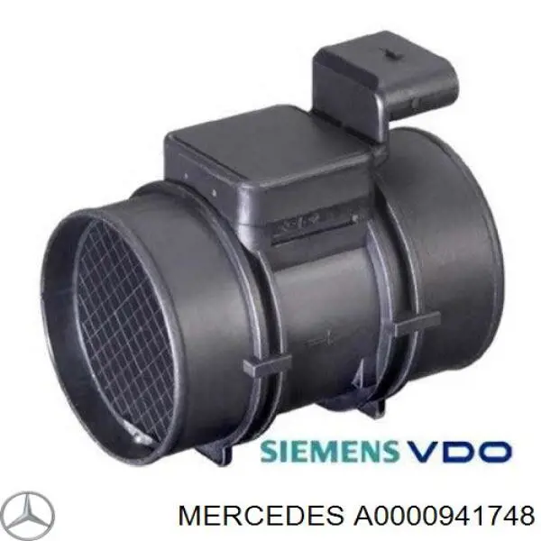 Sensor de fluxo (consumo) de ar, medidor de consumo M.A.F. - (Mass Airflow) Mercedes A0000941748 preço, a partir de 120,88 USD