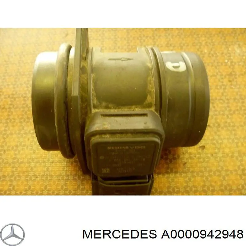 A0000942948 Mercedes Sensor de fluxo (consumo) de ar, medidor de consumo M.A.F. - (Mass Airflow)