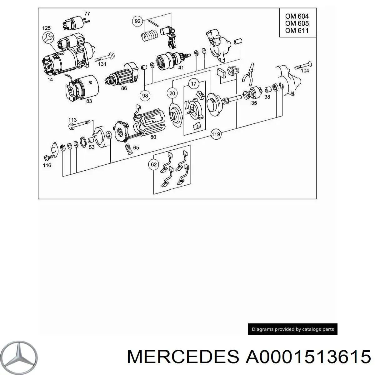 Kit de reparação do motor de arranco Mercedes A0001513615 preço, a partir de 35,77 USD