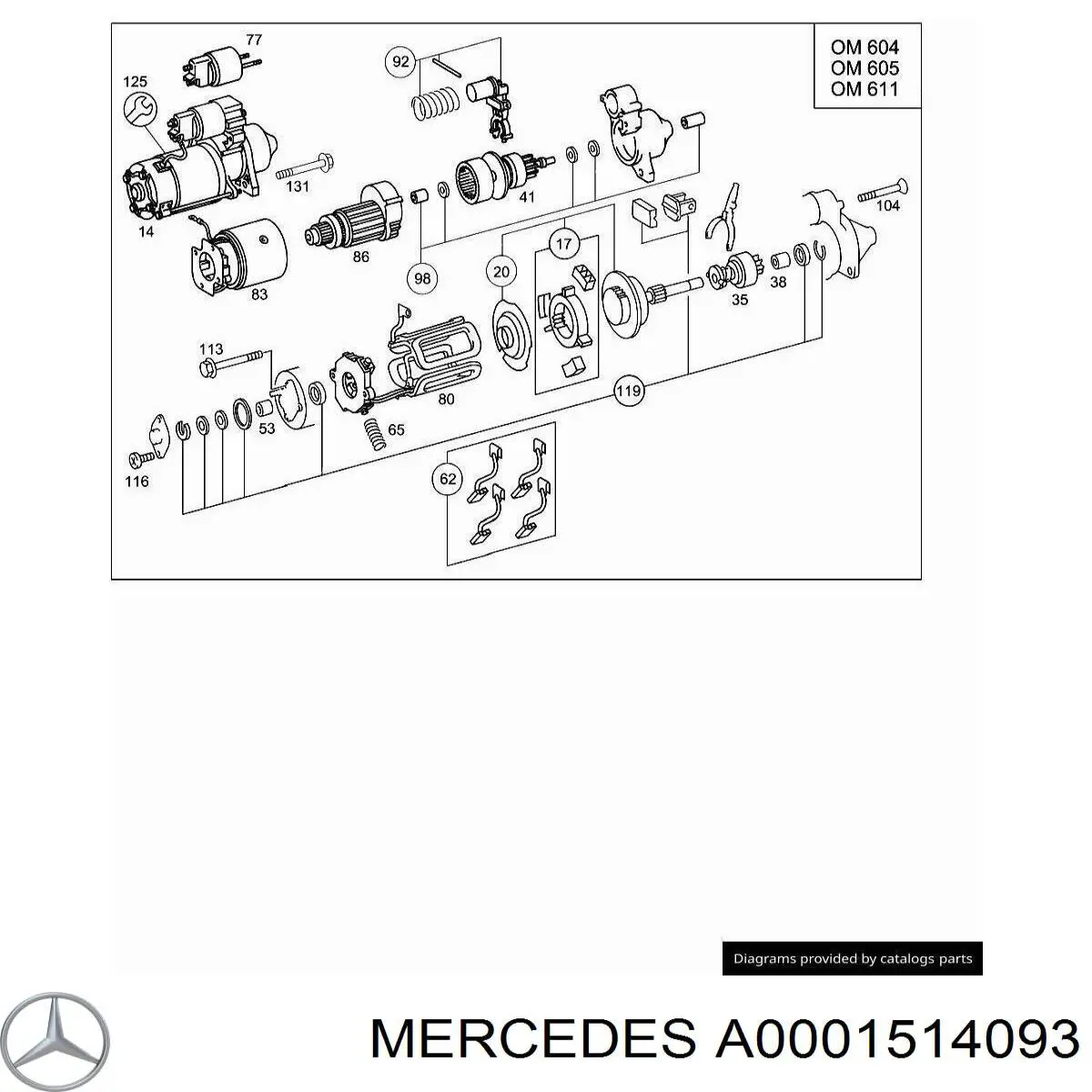 Kit de reparação do motor de arranco Mercedes A0001514093 preço, a partir de 5,32 USD