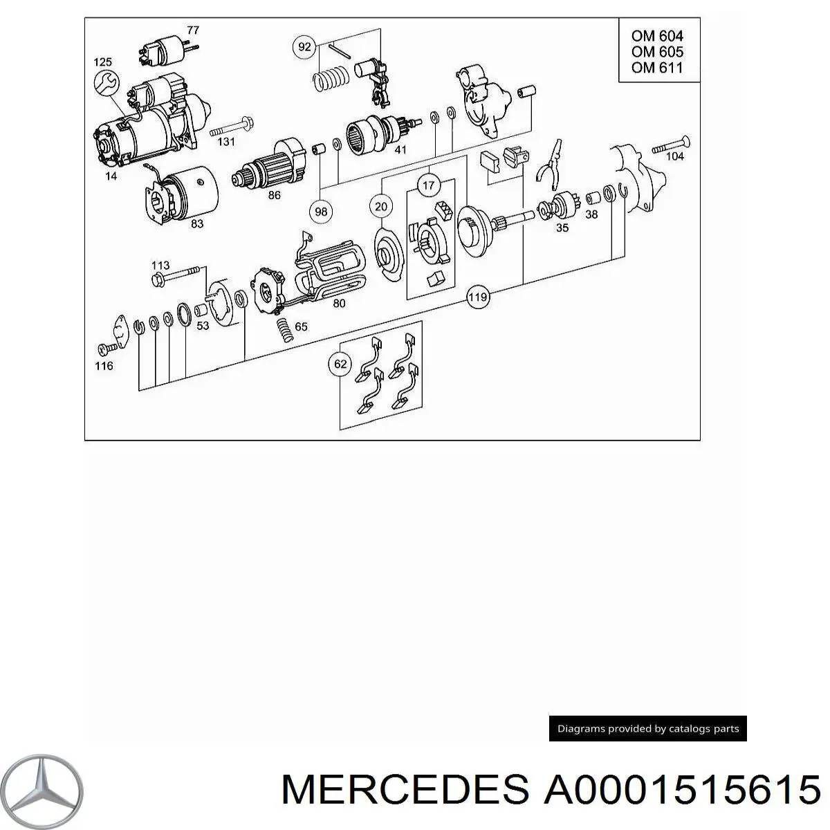 A0001515615 Mercedes Induzido (rotor) do motor de arranco