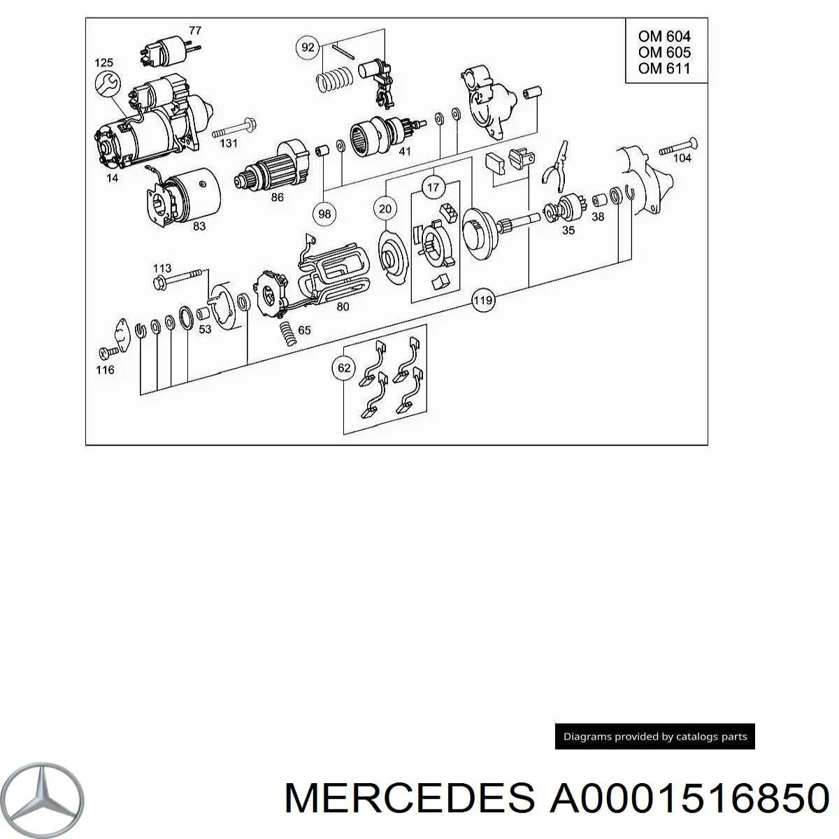 Compre A0001516850 Mercedes Bucha do motor de arranco