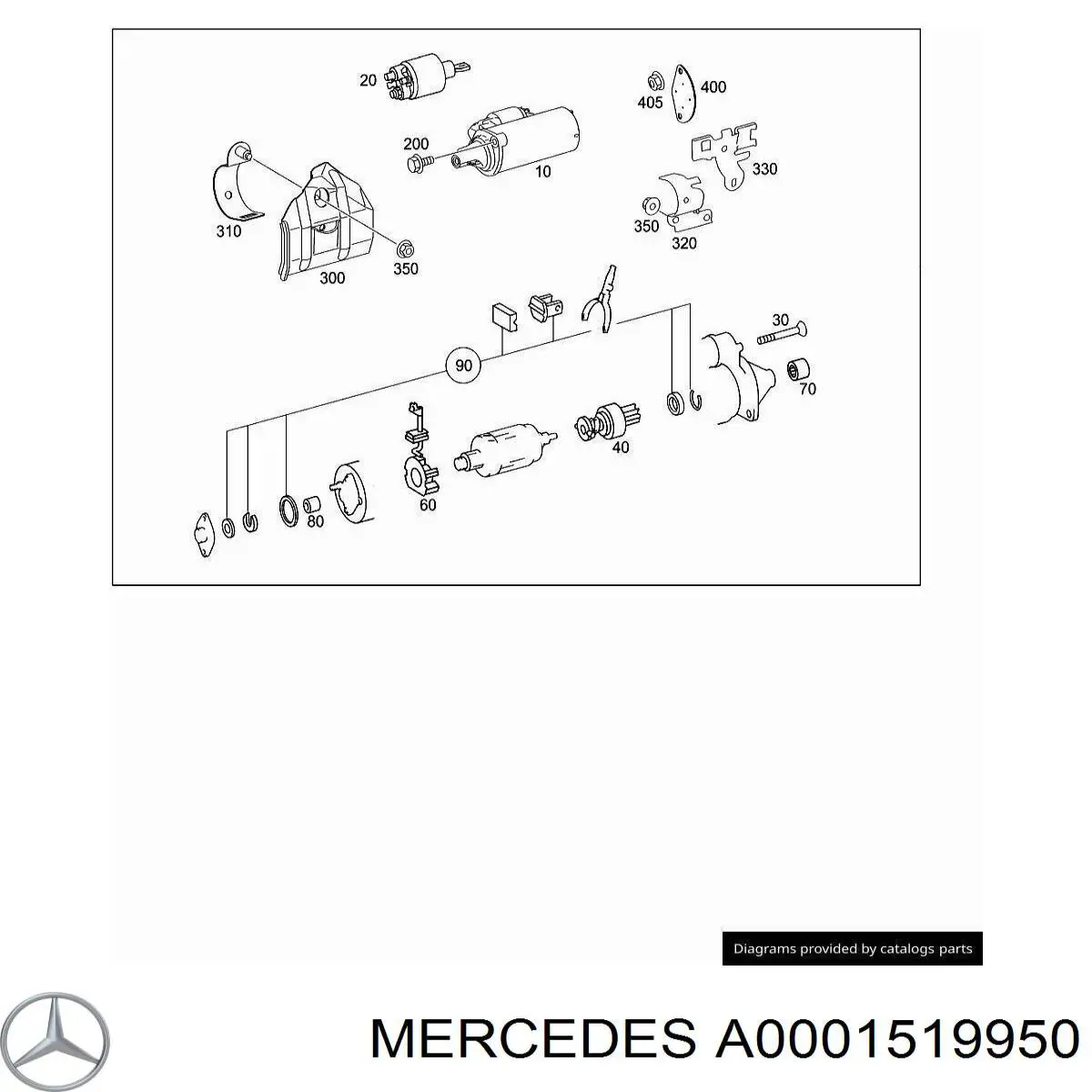 A0001519950 Mercedes Bucha do motor de arranco