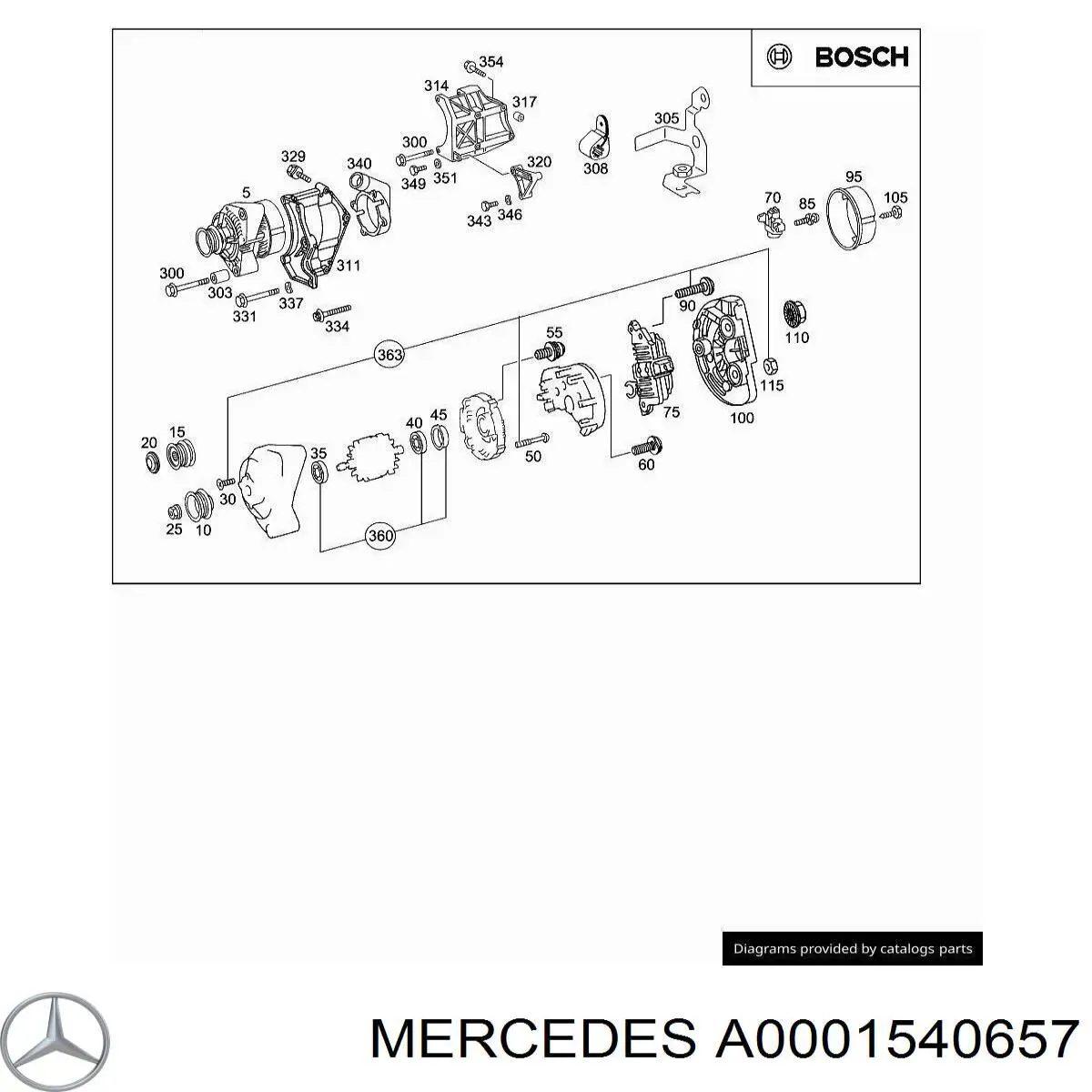 Compre A0001540657 Mercedes Tampa traseira do gerador