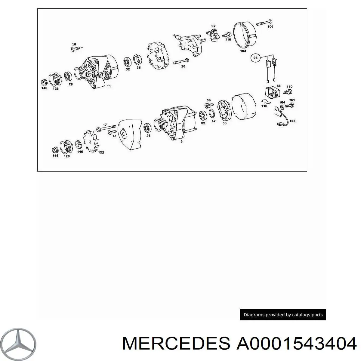 Compre A0001542704 Mercedes Tampa traseira do gerador