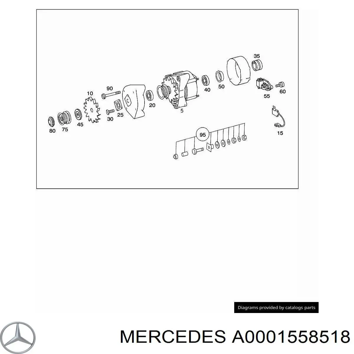 A0001558518 Mercedes Roda de aletas do gerador