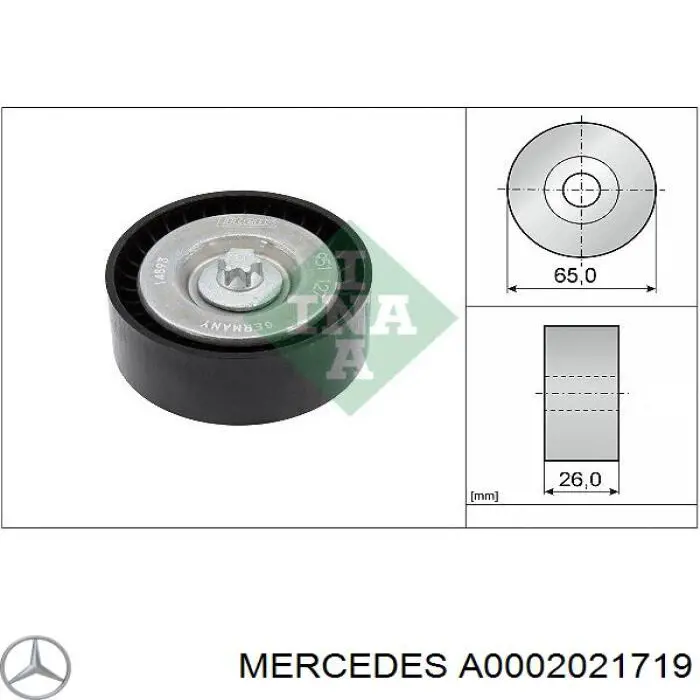 A0002021719 Mercedes Rolo parasita da correia de transmissão