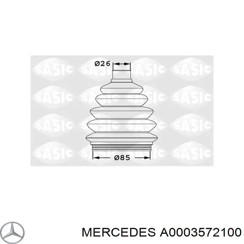 A0003572100 Mercedes Bota de proteção externa de junta homocinética do semieixo dianteiro