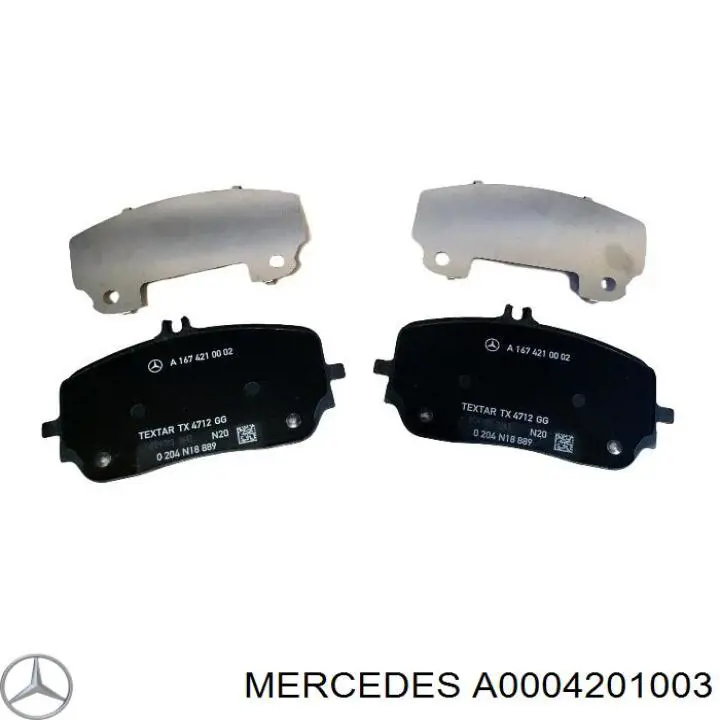 Sapatas do freio dianteiras de disco Mercedes A0004201003