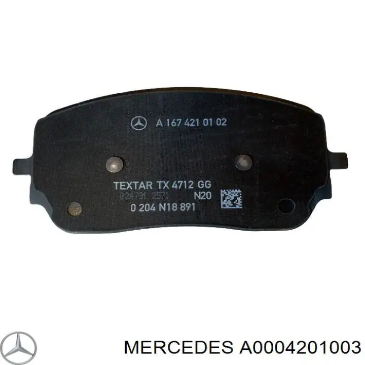 A0004201003 Mercedes Sapatas do freio dianteiras de disco