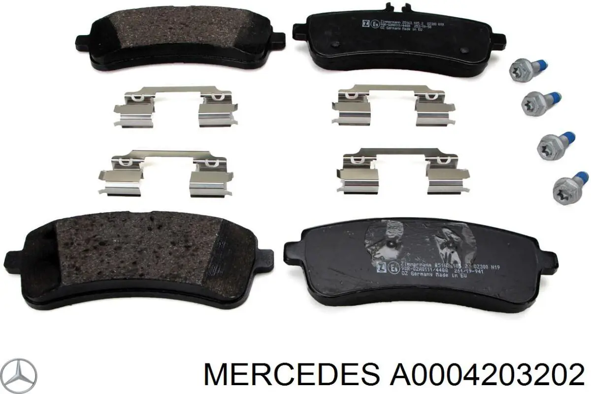 A0004203202 Mercedes Sapatas do freio traseiras de disco