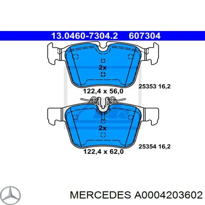A0004203602 Mercedes Sapatas do freio traseiras de disco