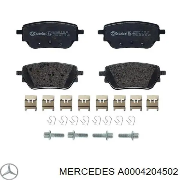 Sapatas do freio traseiras de disco Mercedes A0004204502 preço, a partir de 41,52 USD