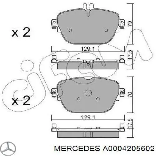 A0004205602 Mercedes Sapatas do freio traseiras de disco