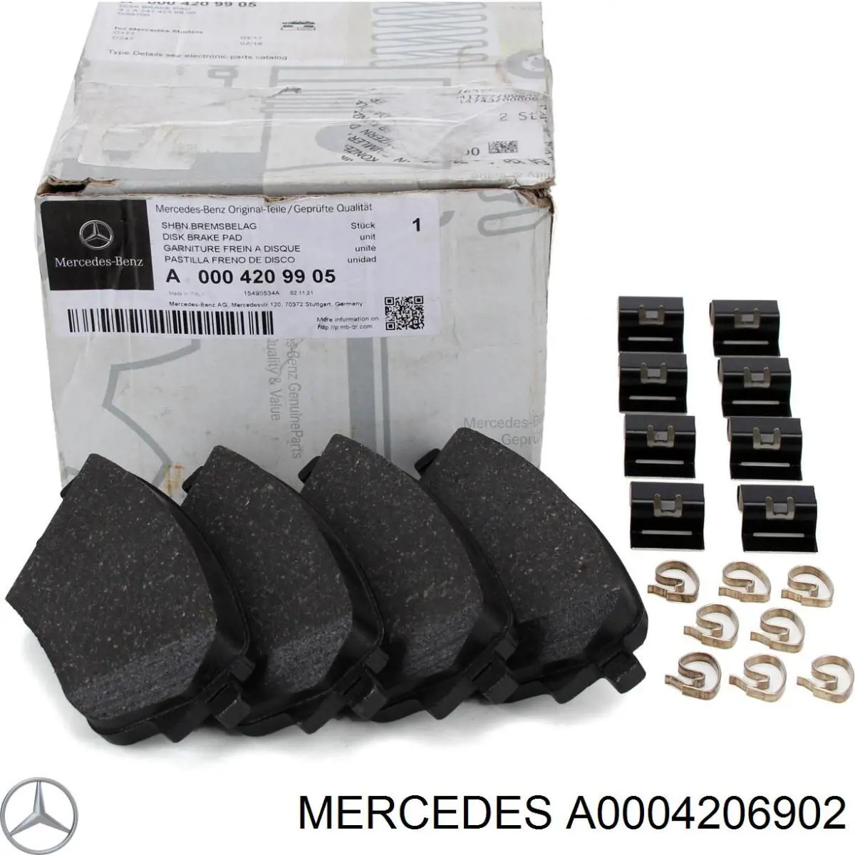 Compre A0004206902 Mercedes Sapatas do freio dianteiras de disco
