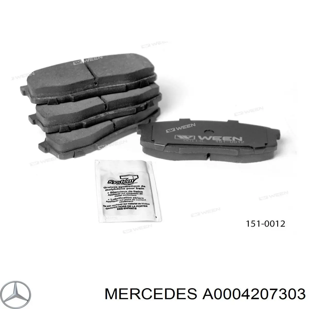 Compre A0004207303 Mercedes Sapatas do freio traseiras de disco