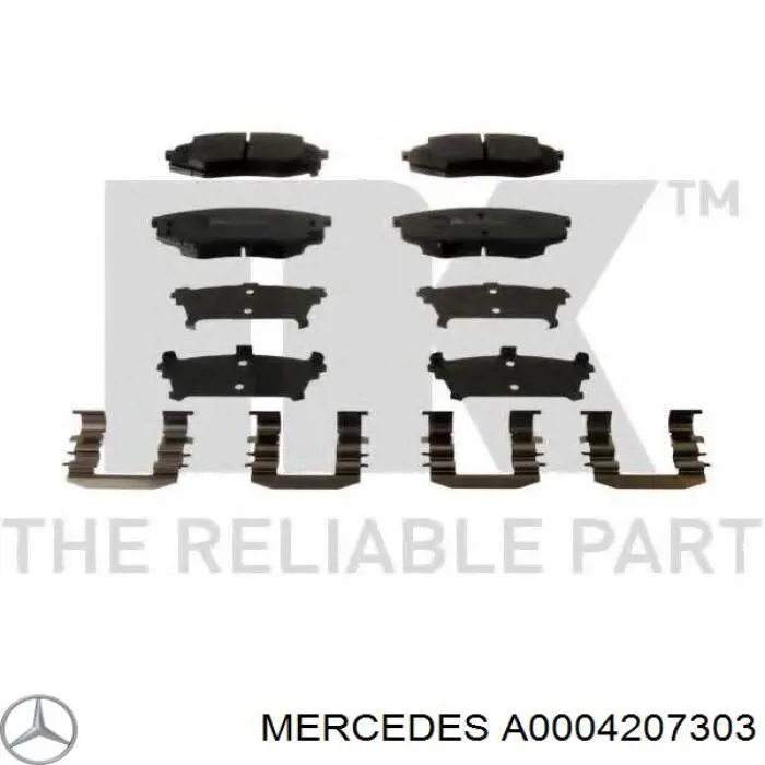 Sapatas do freio traseiras de disco A0004207303 Mercedes