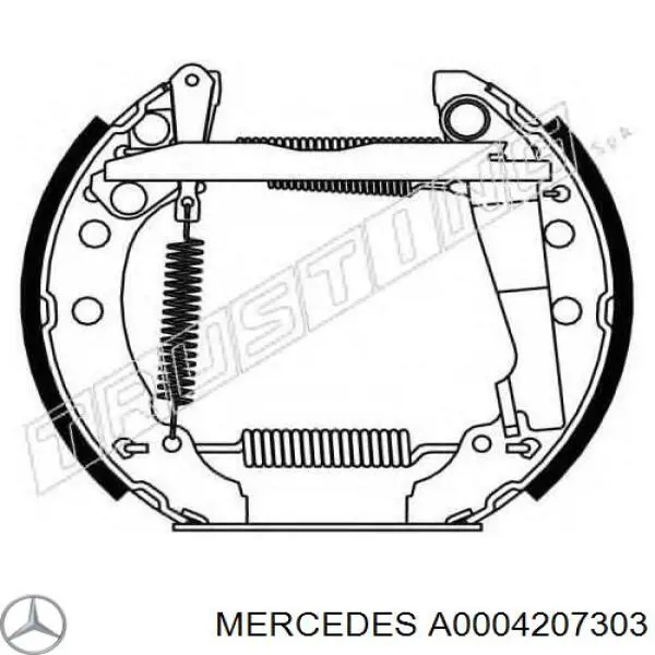 Sapatas do freio traseiras de disco Mercedes A0004207303