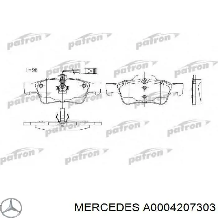 A0004207303 Mercedes Sapatas do freio traseiras de disco