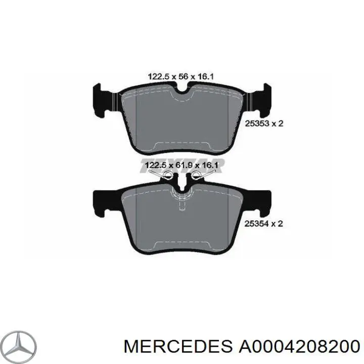 Sapatas do freio traseiras de disco Mercedes A0004208200 preço, a partir de 26,55 USD