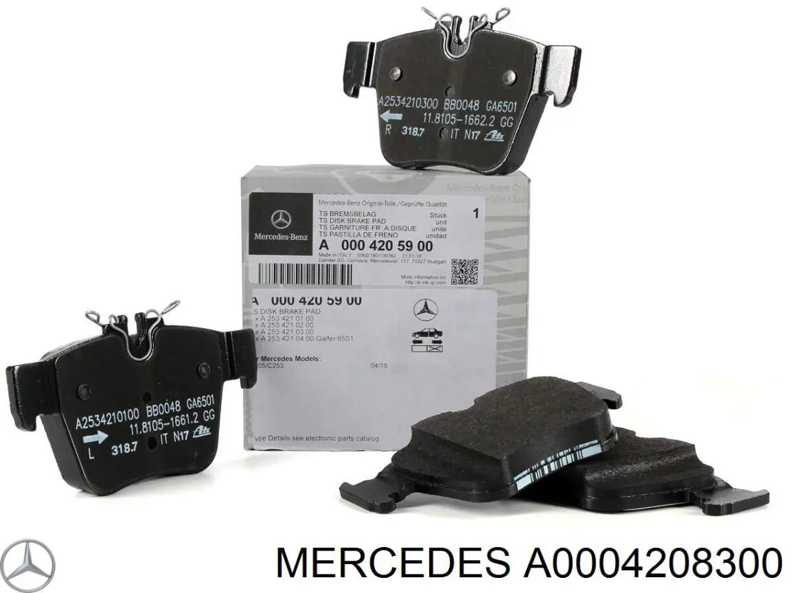 A0004208300 Mercedes Sapatas do freio traseiras de disco