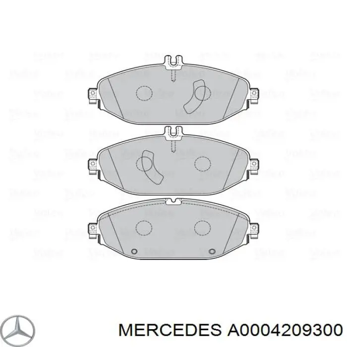 Compre A0004209300 Mercedes Sapatas do freio dianteiras de disco