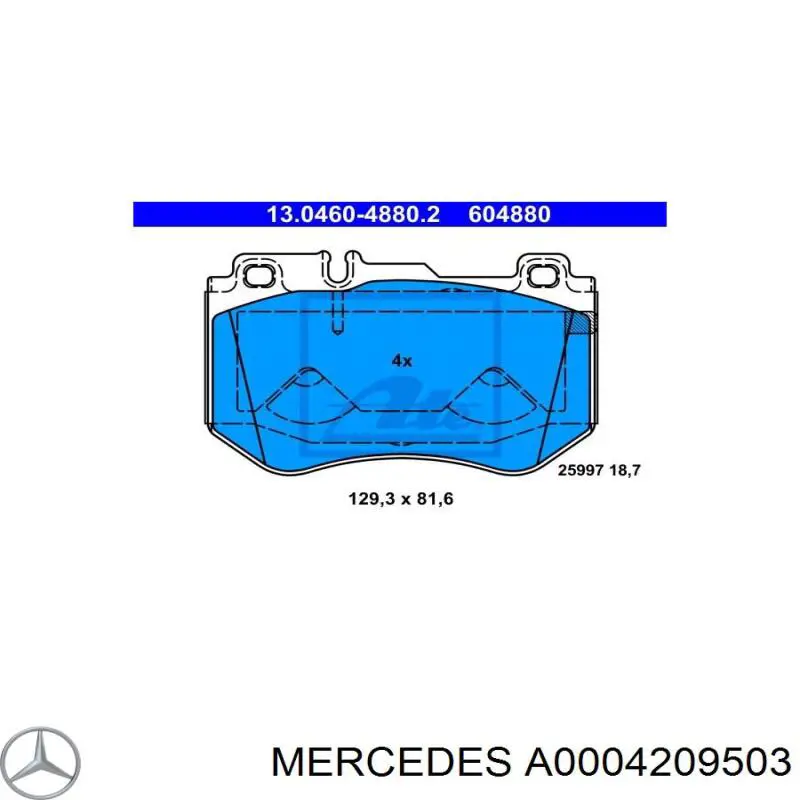 Sapatas do freio dianteiras de disco Mercedes A0004209503 preço, a partir de 42,48 USD