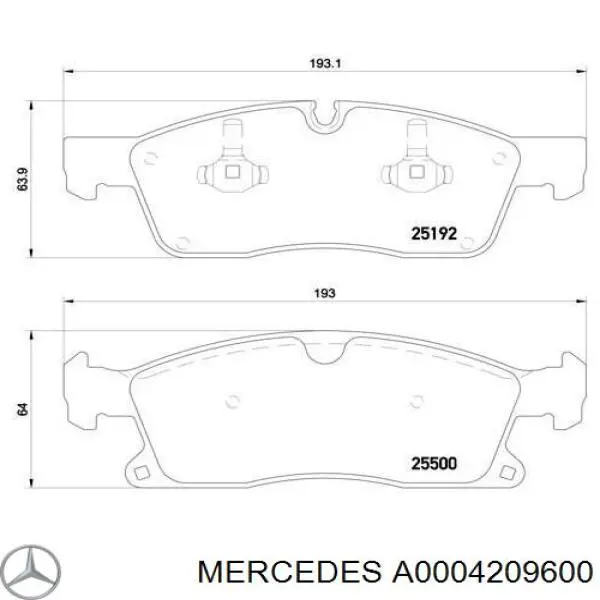 Sapatas do freio dianteiras de disco Mercedes A0004209600 preço, a partir de 59,81 USD
