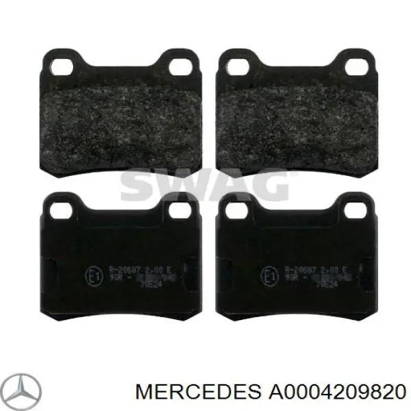 Compre A0004209820 Mercedes Sapatas do freio traseiras de disco