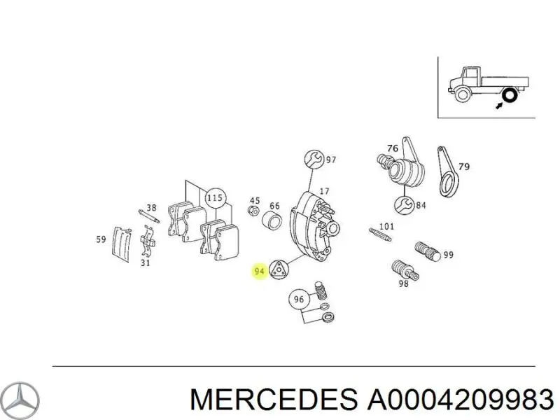 Kit de reparação de suporte do freio dianteiro Mercedes A000420998364 preço, a partir de 23,41 USD