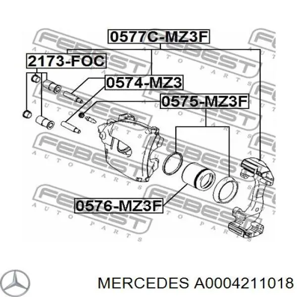 A0004211018 Mercedes Guia de suporte traseiro