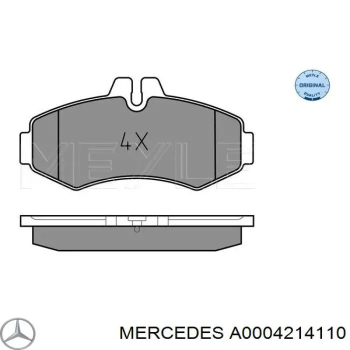 A0004214110 Mercedes Sapatas do freio dianteiras de disco