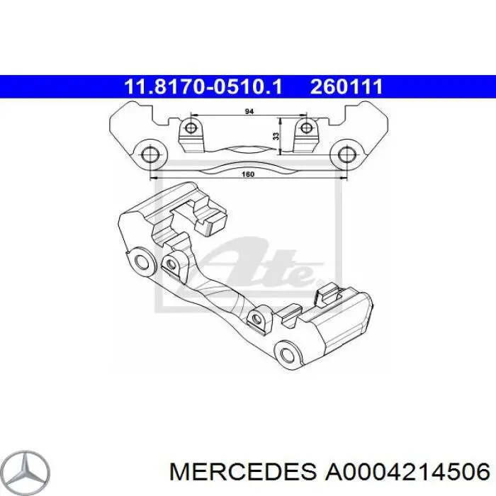 Compre A0004210406 Mercedes Braçadeira do freio de suporte dianteiro