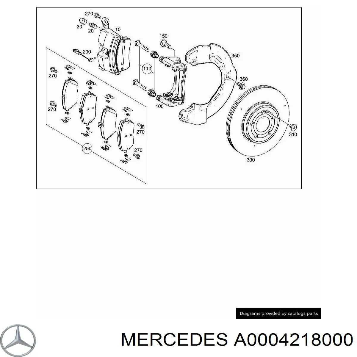 0004218000 Mercedes Kit de reparação de suporte do freio dianteiro