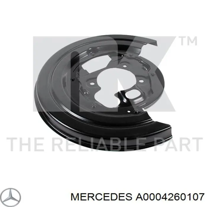 A0004260107 Mercedes Proteção direita do freio de disco traseiro