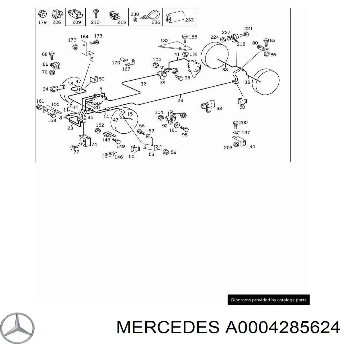A0004284224 Mercedes União em T de tubos de freio