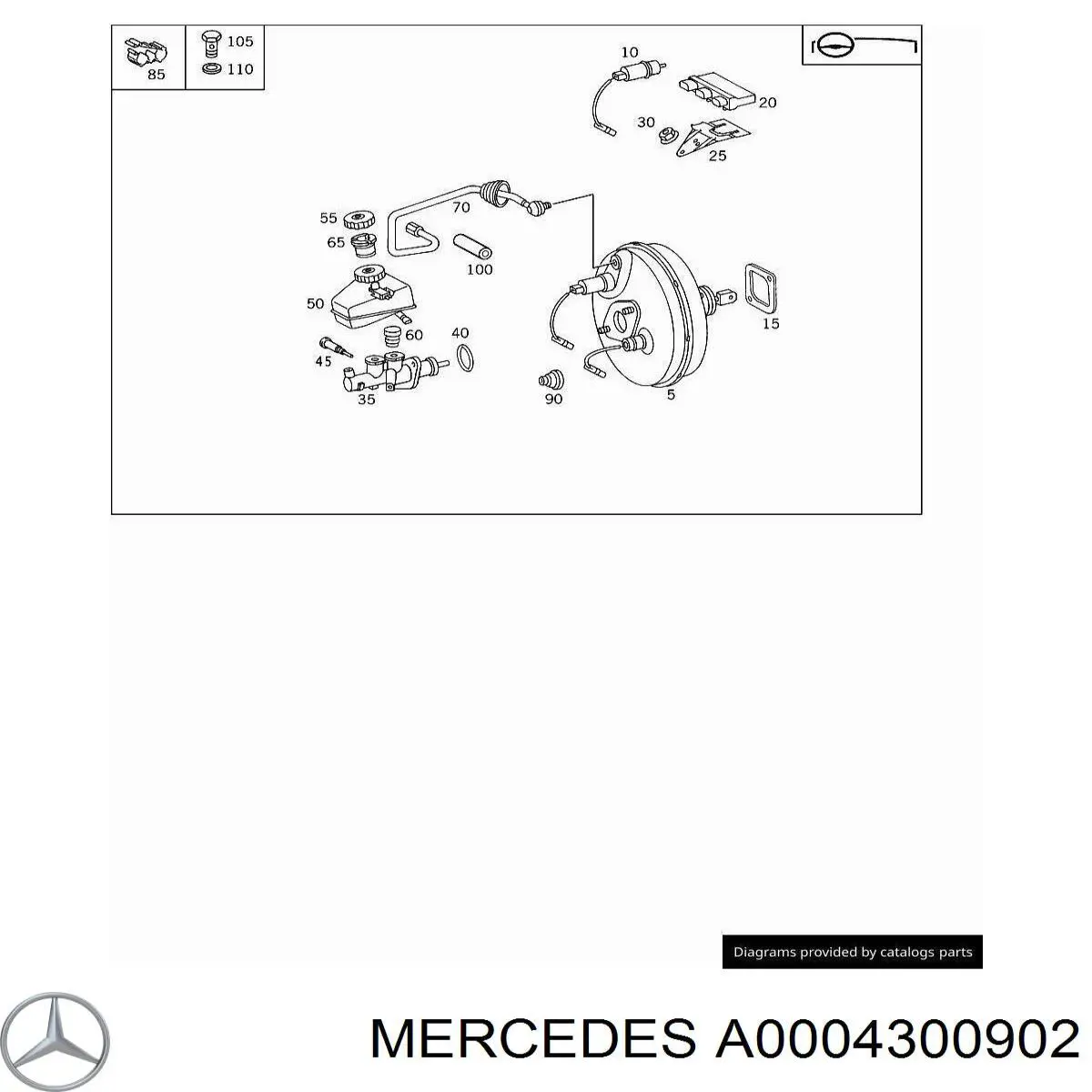A0004300902 Mercedes Tanque de cilindro mestre do freio (de fluido de freio)